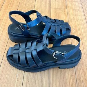 Free People - Delaney Fisherman Platforms Size US 9/EU 39 - Black